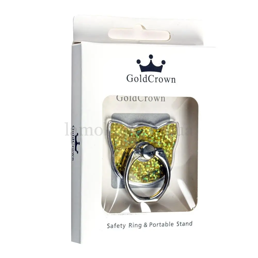 Кольцо держатель Gold Crown Shining Kitty yellow