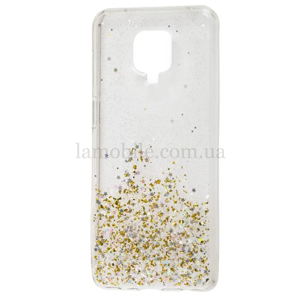 Чохол для Xiaomi Redmi Note 9s / 9 Pro Wave confetti прозоро-золотистий