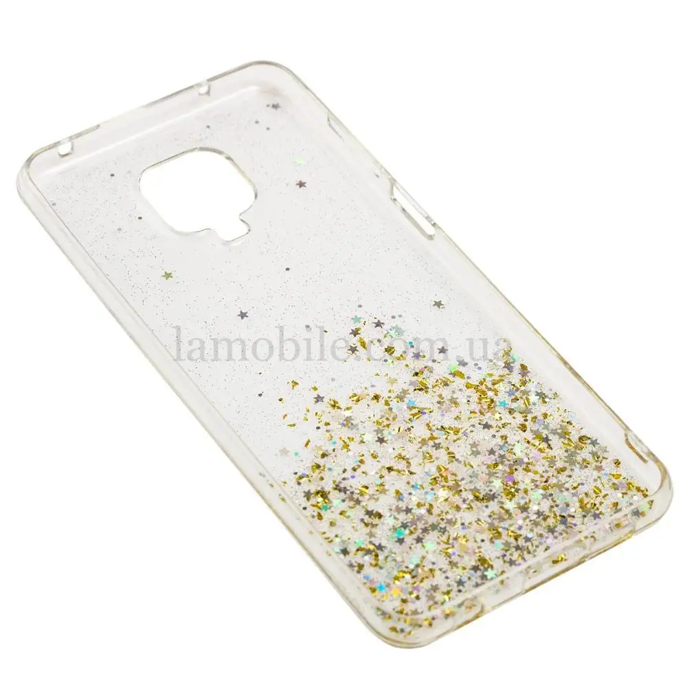 Чохол для Xiaomi Redmi Note 9s / 9 Pro Wave confetti прозоро-золотистий