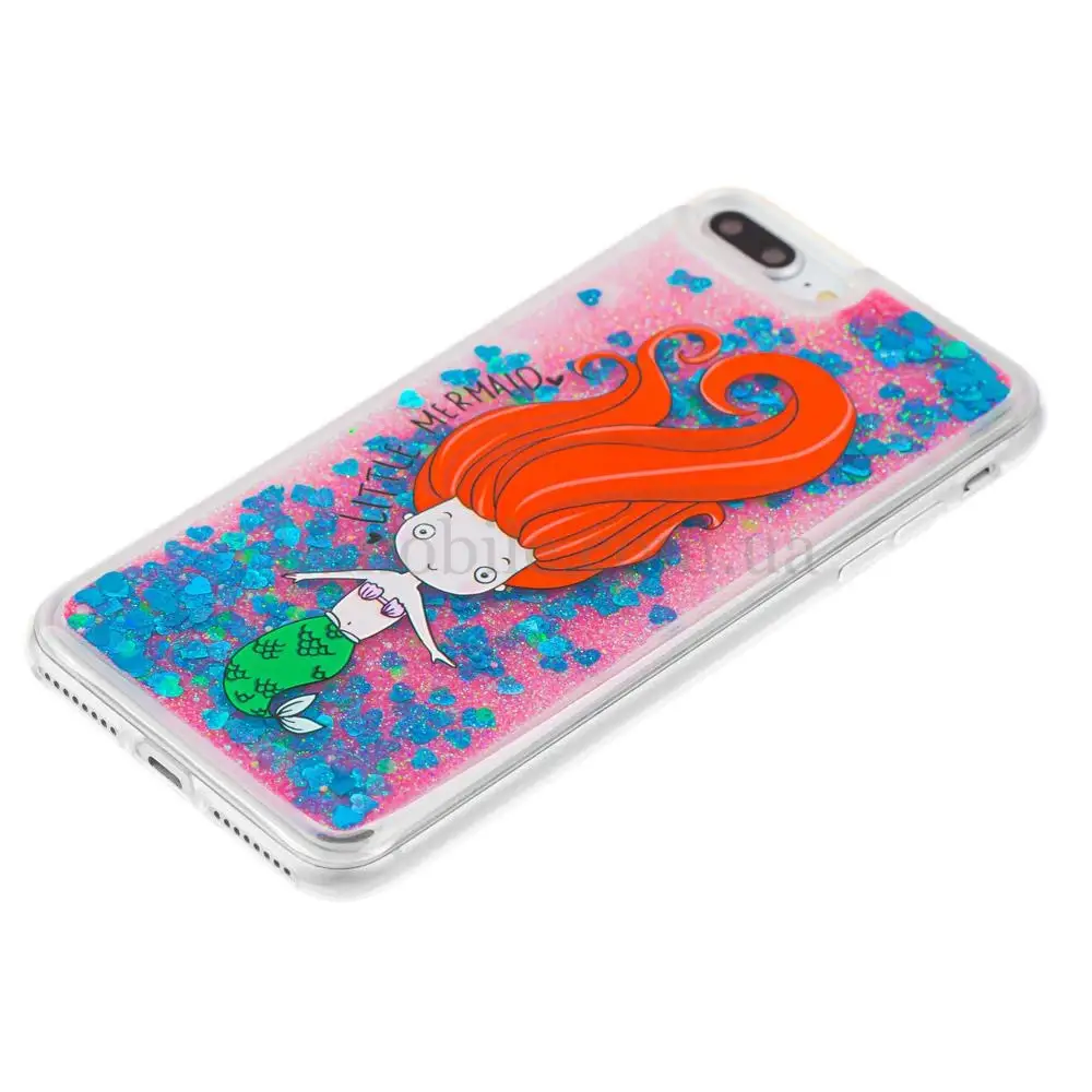 Чохол для iPhone 7 Plus / 8 Plus блискітки вода New рожево-синій русалка