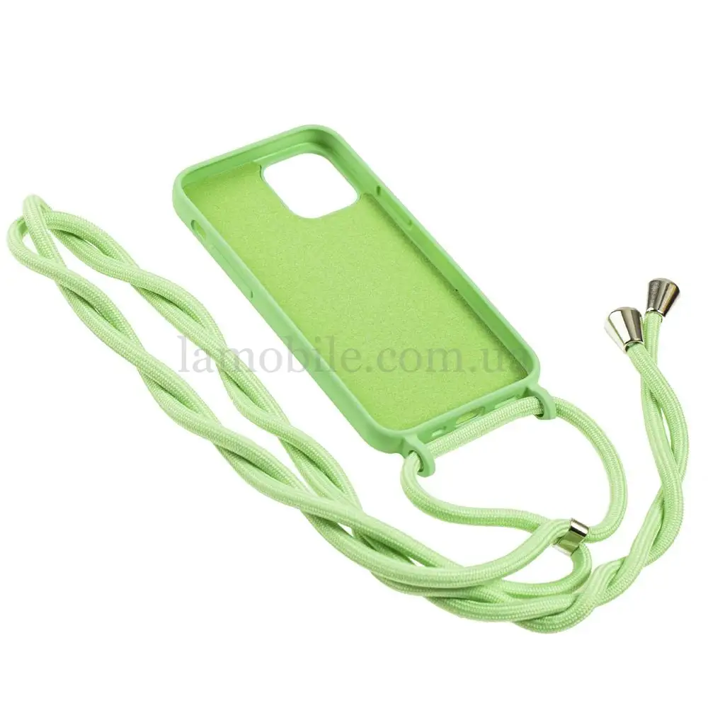 Чехол для iPhone 12 mini Wave Lanyard without logo mint gum