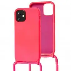 Чохол для iPhone 12 mini Wave Lanyard with logo bright pink