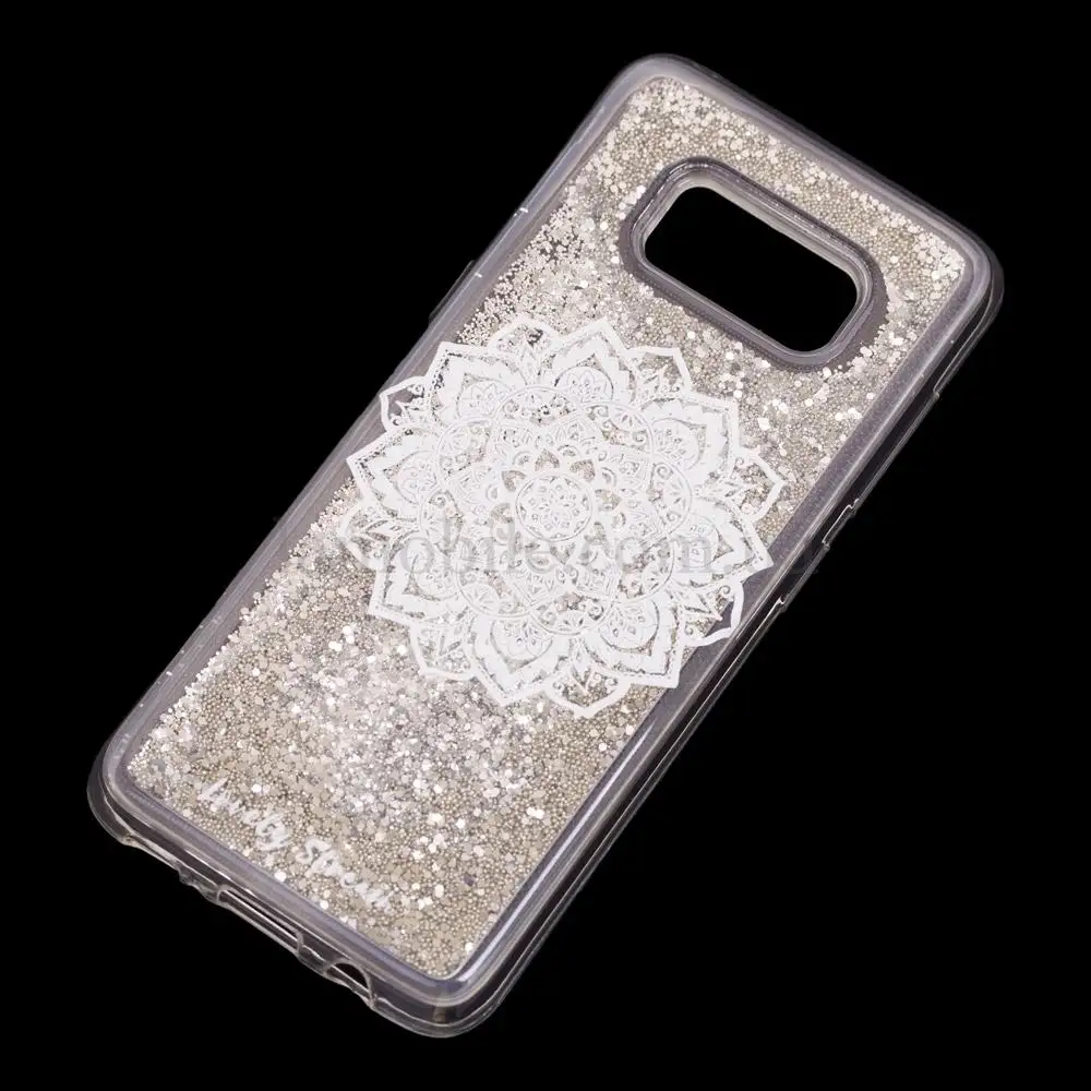 Чохол для Samsung Galaxy S8 (G950) Блискітка вода срібляста "біла мандала"