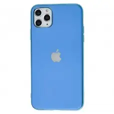 Чехол для iPhone 11 Pro Max Silicone case матовый (TPU) голубой