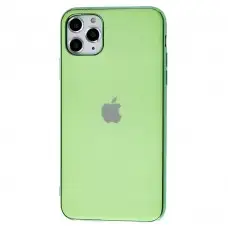 Чехол для iPhone 11 Pro Max Silicone case матовый (TPU) салатовый