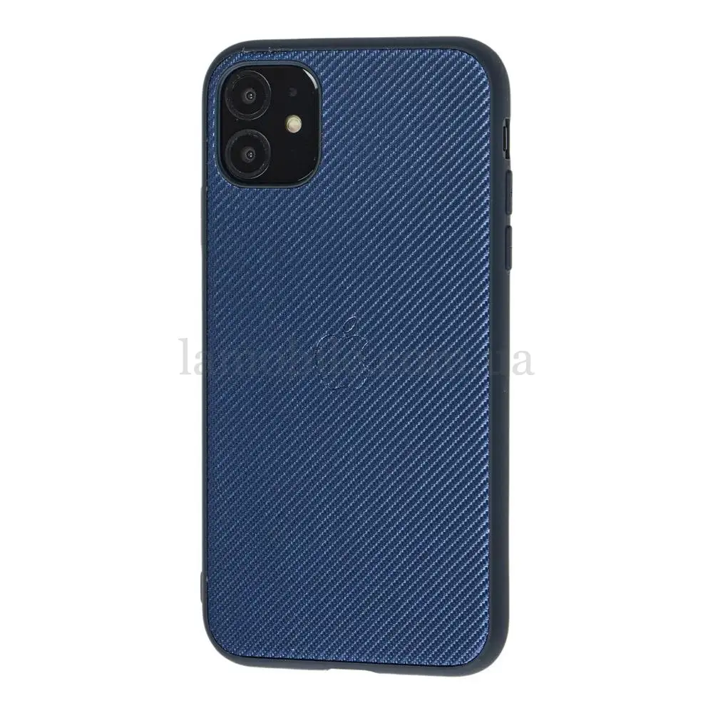 Чохол для iPhone 11 Fiber Logo синій