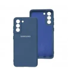 Чехол для Samsung Galaxy S21 FE (G990) Silicone Full camera синий / navy blue