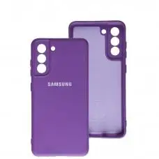 Чехол для Samsung Galaxy S21 FE (G990) Silicone Full camera фиолетовый / purple