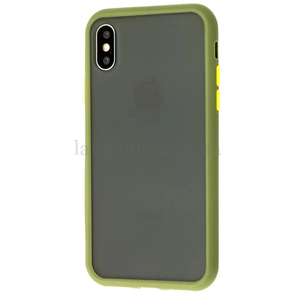 Чехол для iPhone X / Xs  "LikGus Maxshield" зеленый / желтый