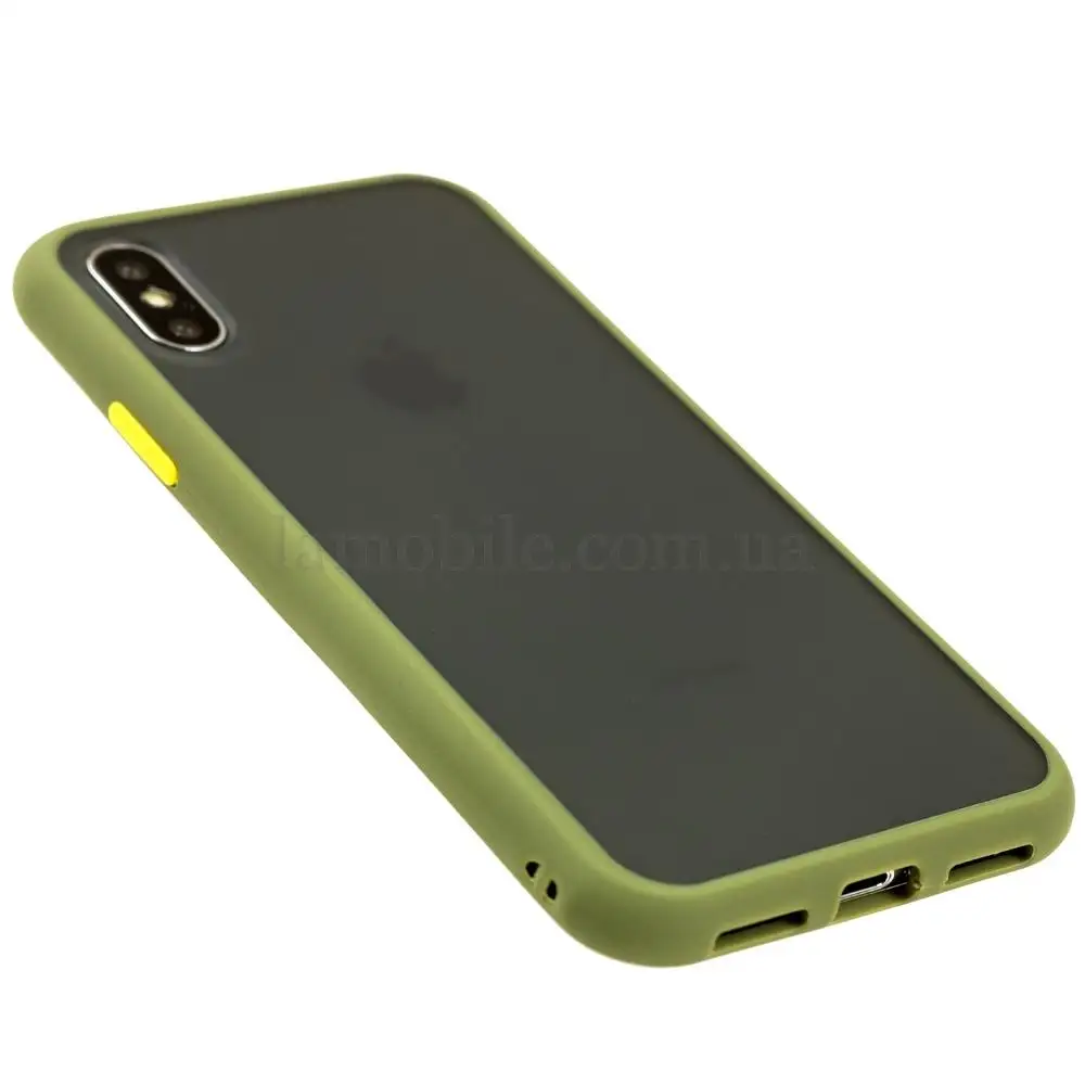 Чехол для iPhone X / Xs  "LikGus Maxshield" зеленый / желтый