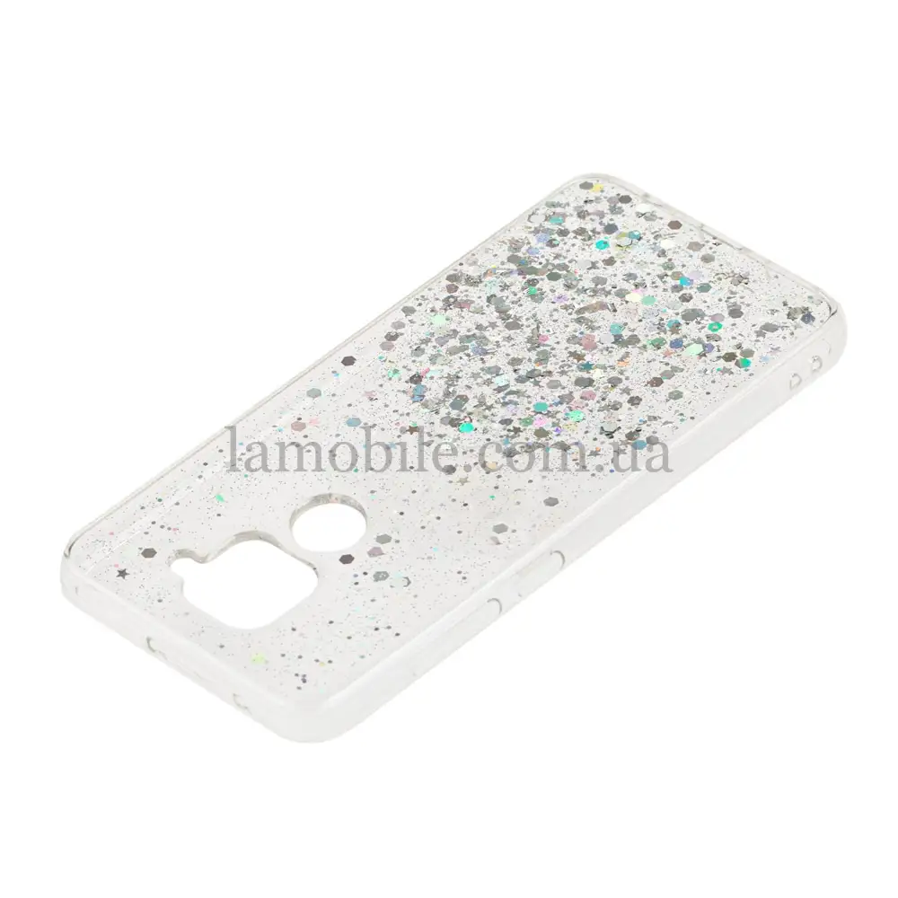 Чохол для Xiaomi Redmi Note 9 glitter star цукерки прозорий