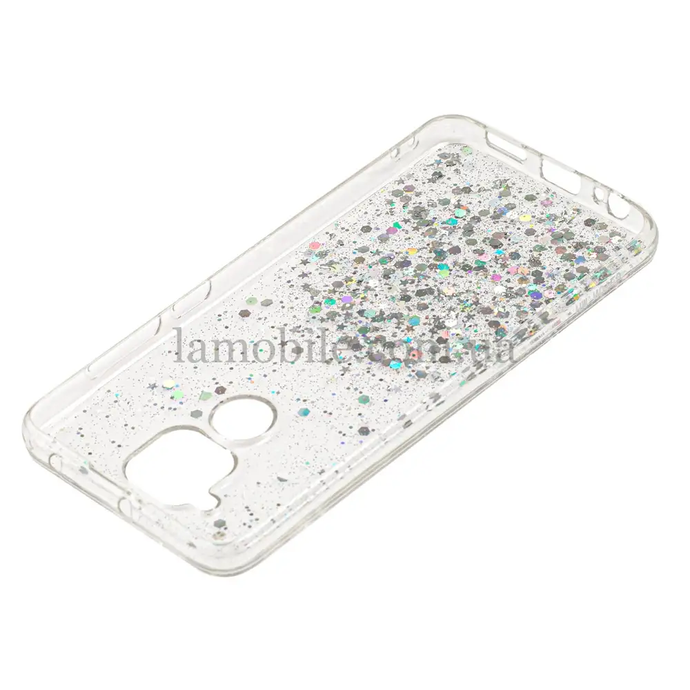 Чохол для Xiaomi Redmi Note 9 glitter star цукерки прозорий