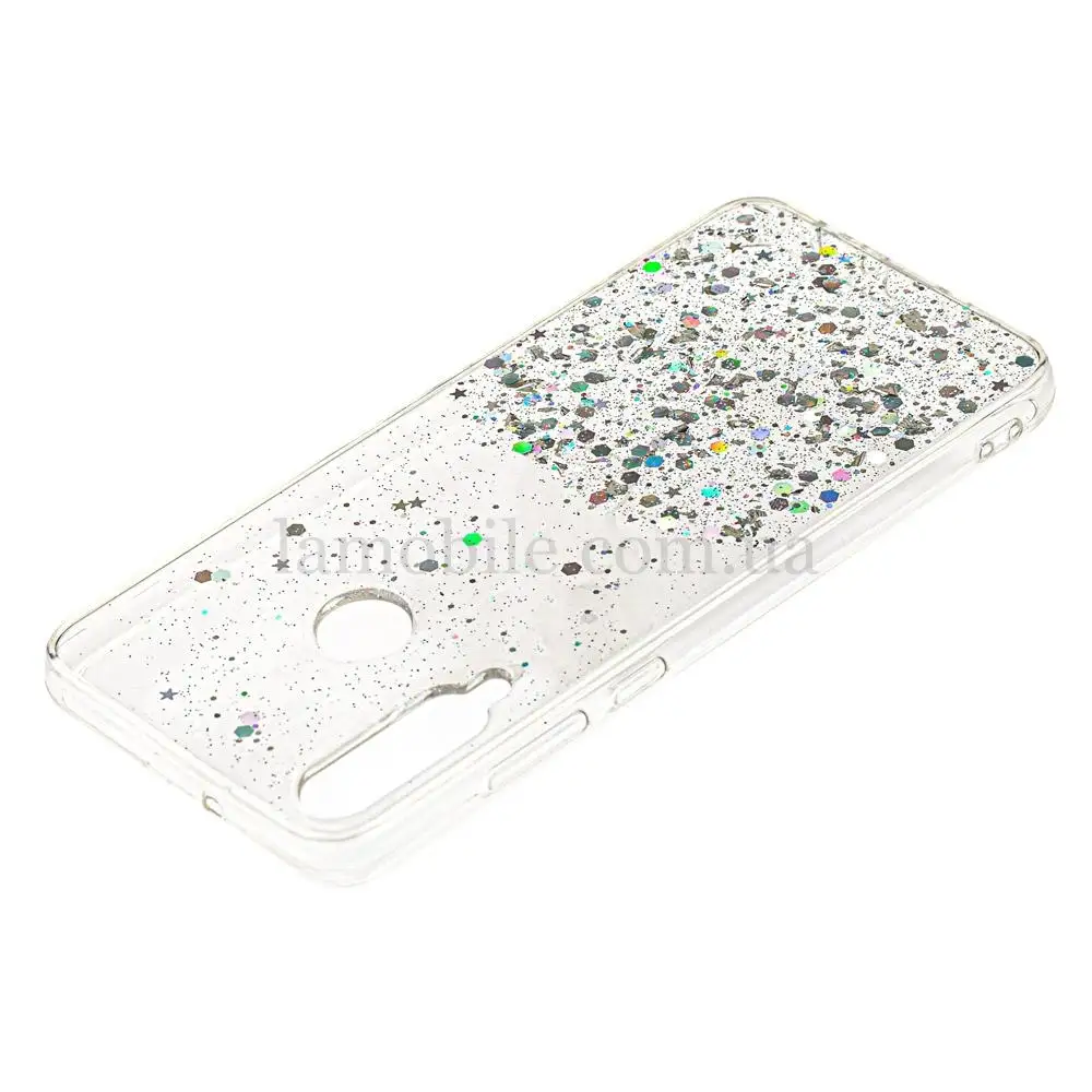 Чохол для Huawei Y6p glitter star цукерки прозорий