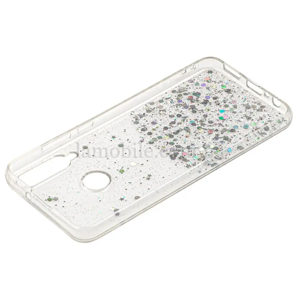 Чохол для Huawei Y6p glitter star цукерки прозорий