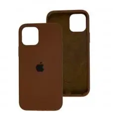 Чохол для iPhone 12 / 12 Pro Square Full silicone brown