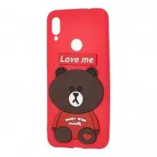 Чехол для Xiaomi Redmi 7 мишка "Love Me" красный