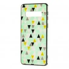Чехол для Samsung Galaxy S10 (G973) glass print "треугольники"