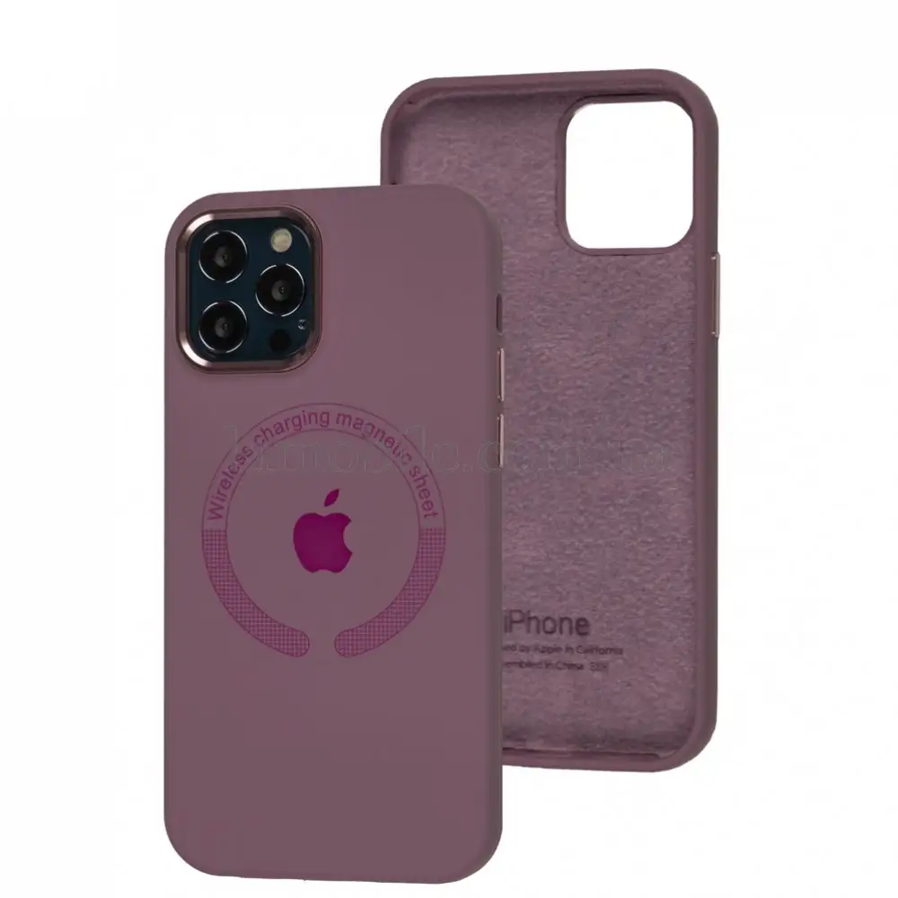 Чехол для iPhone 12/12 Pro Metal Camera MagSafe Silicone blueberry