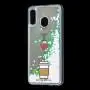 Чехол для Samsung Galaxy A20 / A30 Блестки вода светло-розовый я люблю кофе