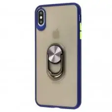 Чехол для iPhone Xs Max LikGus Maxshield Magnetic Ring синий