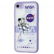 Чехол для iPhone 7 / 8 Picture shadow matte space nasa / light purple