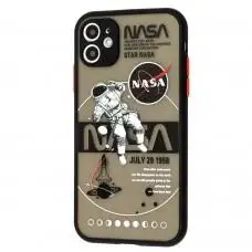 Чехол для iPhone 11 Picture shadow matte space nasa / black