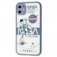 Чехол для iPhone 11 Picture shadow matte space nasa / dark purple