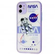 Чехол для iPhone 11 Picture shadow matte space nasa / light purple