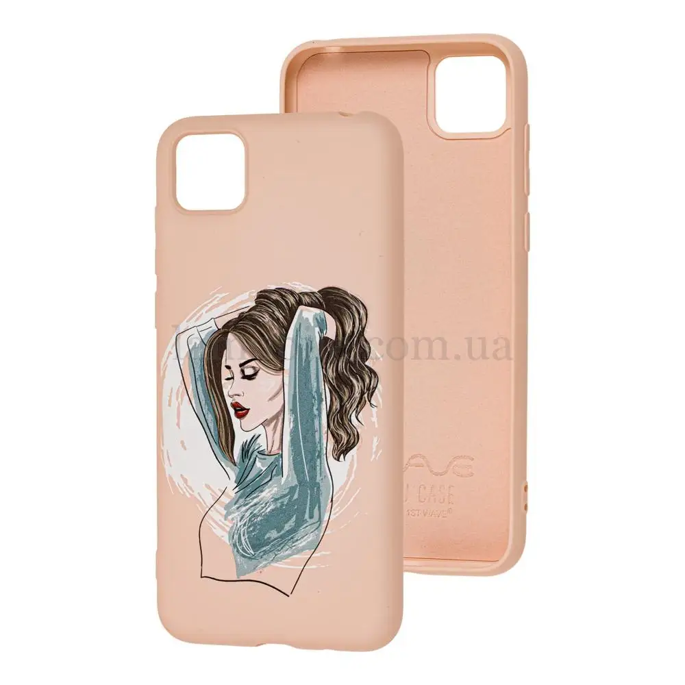 Чохол для Huawei Y5p Wave Fancy red lips girl / pink sand