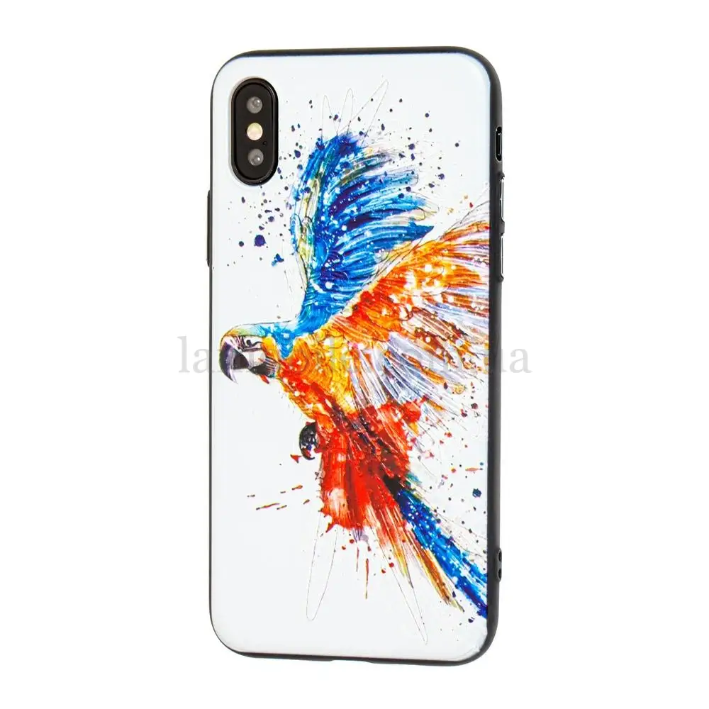 Чехол для iPhone X / Xs акварель "попугай"