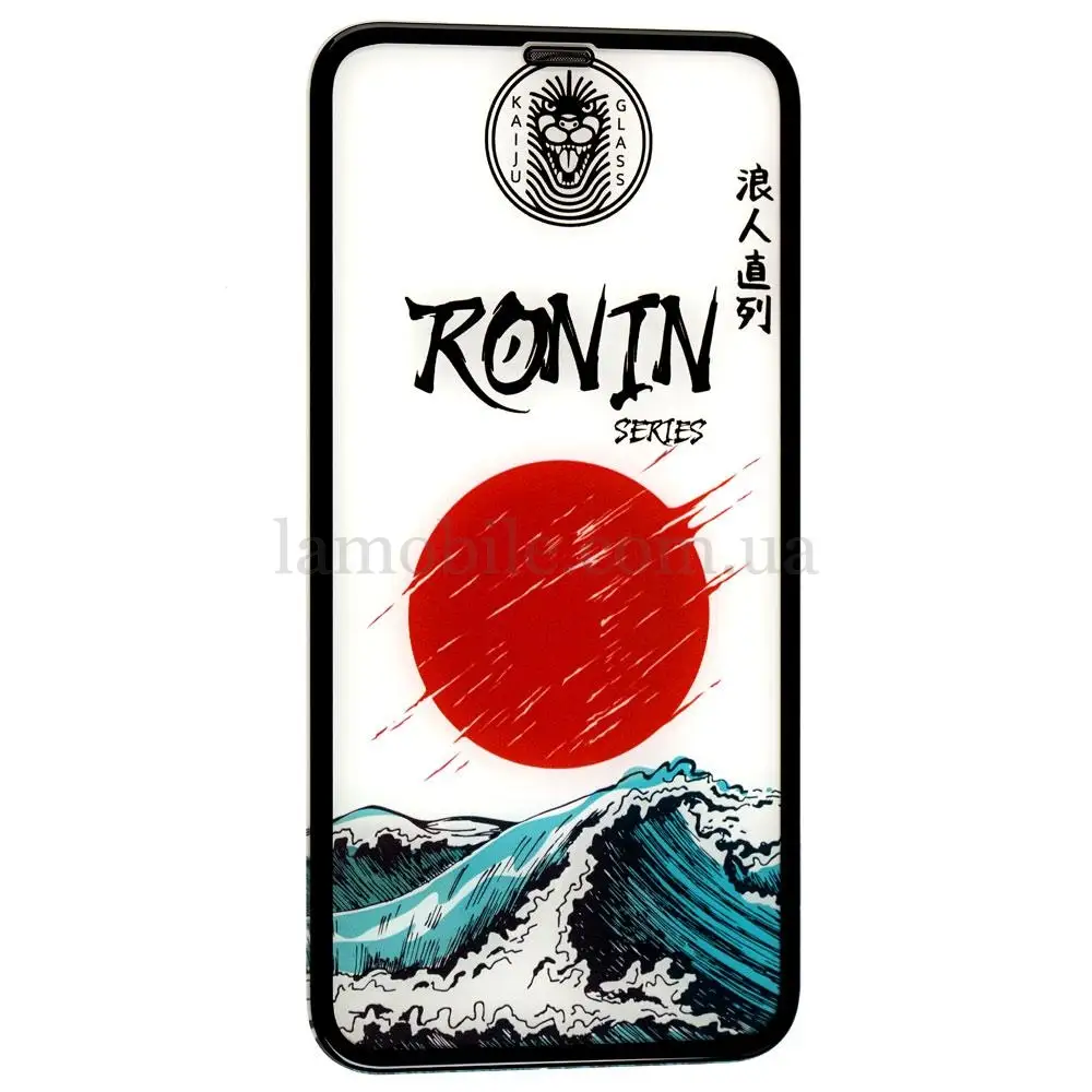 Защитное стекло для iPhone Xr / 11 KAIJU Ronin черное