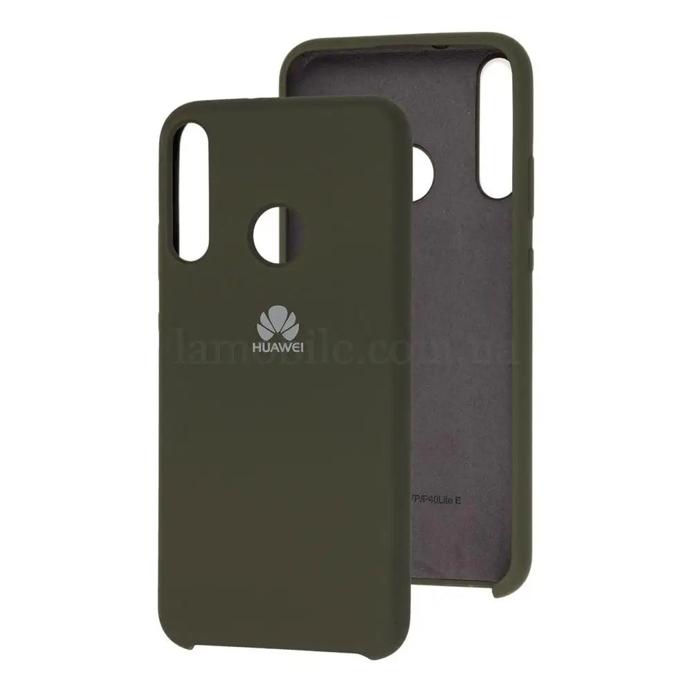 Чехол для Huawei P40 Lite E Silky Soft Touch оливковый