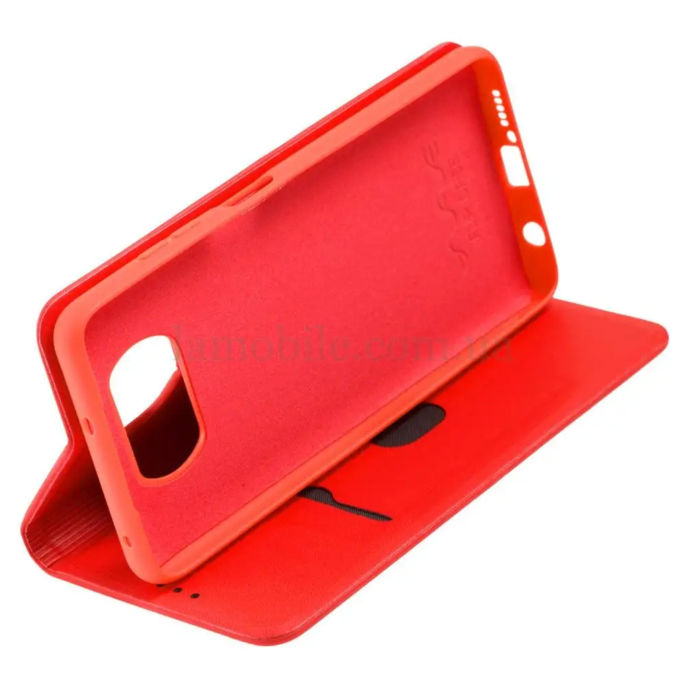 Чехол книжка для Xiaomi Poco X3 WAVE Flip красный
