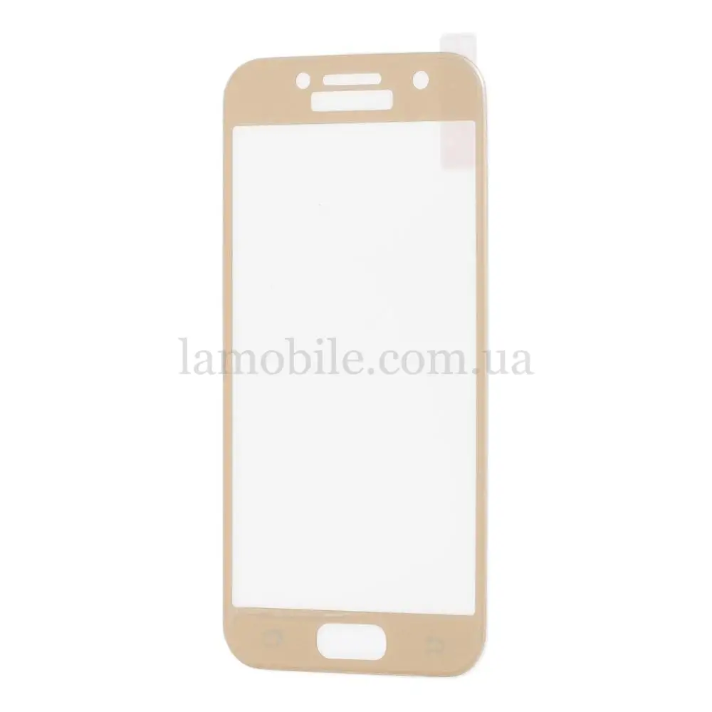 Защитное стекло для Samsung A3/A320 (2017) Silk Screen золото