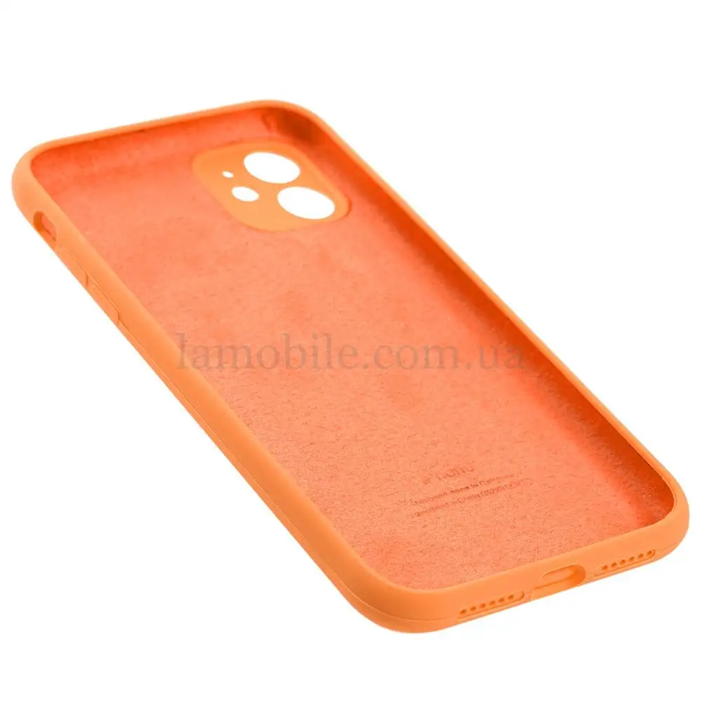 Чохол для iPhone 11 Silicone Slim Full camera papaya