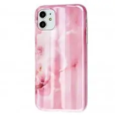 Чехол для iPhone 11 Design Mramor Benzo розовый