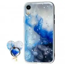 Чохол для iPhone Xr блискітки print + popsocket "небо"