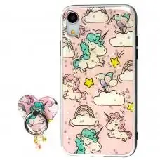Чохол для iPhone Xr блискітки print + popsocket "єдиноріг"