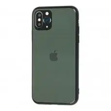 Чехол для iPhone X / Xs original glass with Frame темно-зеленый
