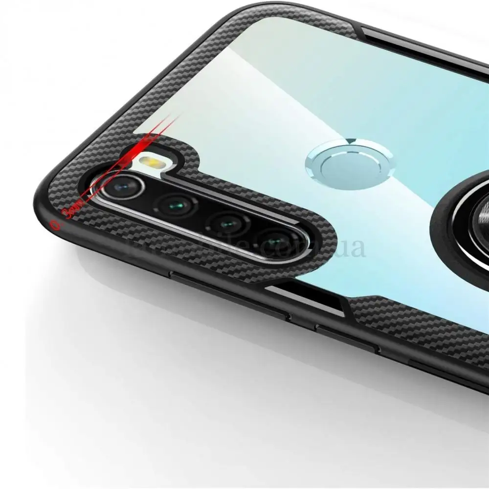 Чехол для Xiaomi Redmi Note 8T Deen CrystalRing с кольцом черный   