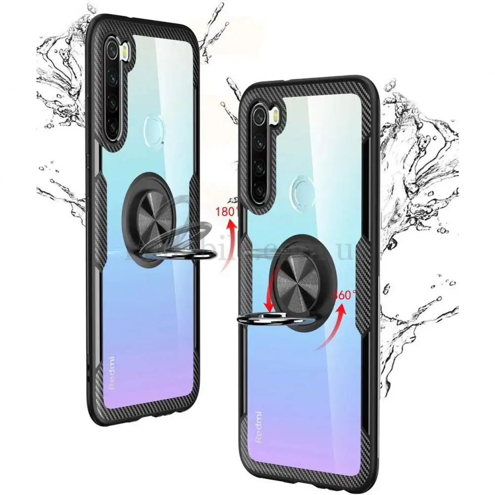 Чехол для Xiaomi Redmi Note 8T Deen CrystalRing с кольцом черный   