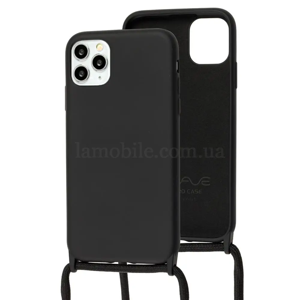 Чохол для iPhone 11 Pro Max Wave Lanyard without logo чорний
