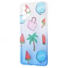 Чохол для Samsung Galaxy A72 Wave Sweet white/blue/palm
