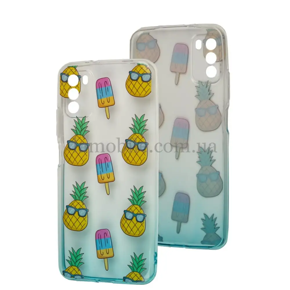 Чохол для Xiaomi Poco M3 Wave Sweet white / turquoise / pineapple