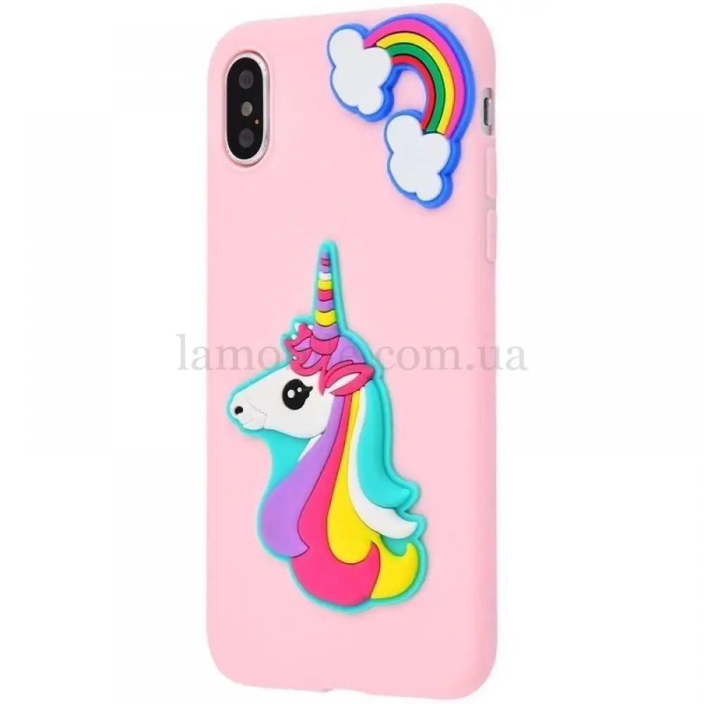 Чохол 3D для iPhone X Fairy tale єдиноріг рожевий