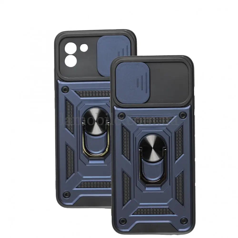 Чехол для Samsung Galaxy A03 (A035) Serge Ring Armor ударопрочный синий