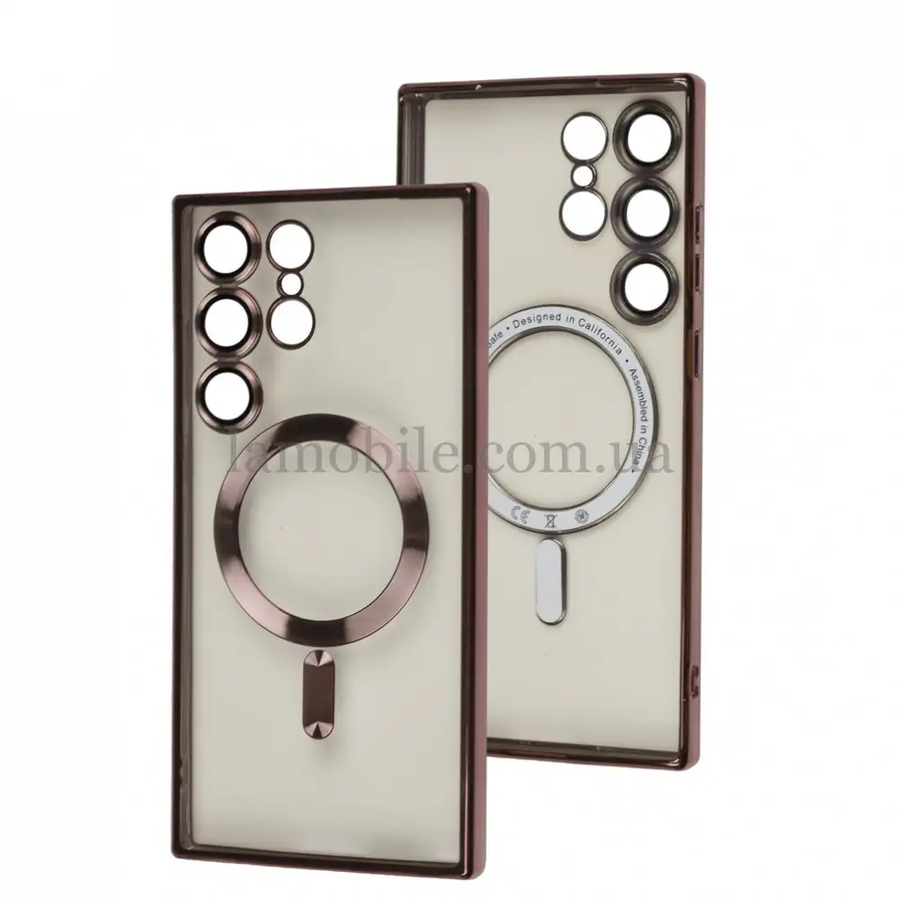 Чохол для Samsung Galaxy S23 Ultra (S918) Berlia Electroplate MagSafe burgundy