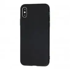 Чехол для iPhone X / Xs силиконовый матовый черный
