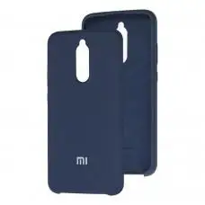 Чехол для Xiaomi Redmi 8 Silky Soft Touch "темно-синий"