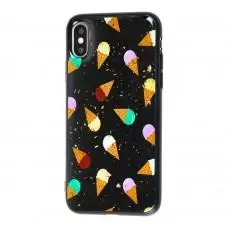 Чехол Confetti для iPhone X / Xs fashion my style мороженое черный